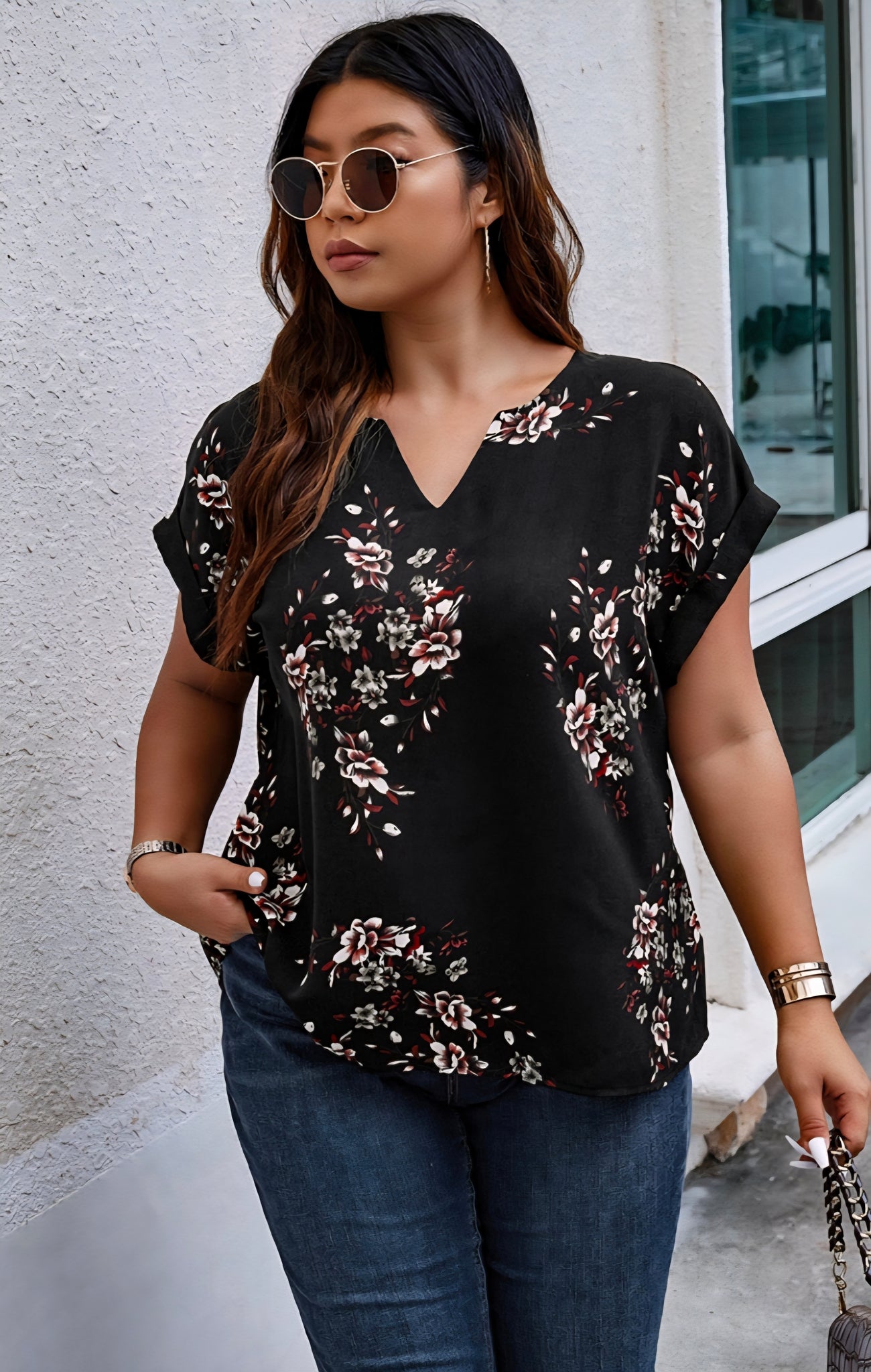 Plus Stella floral blouse