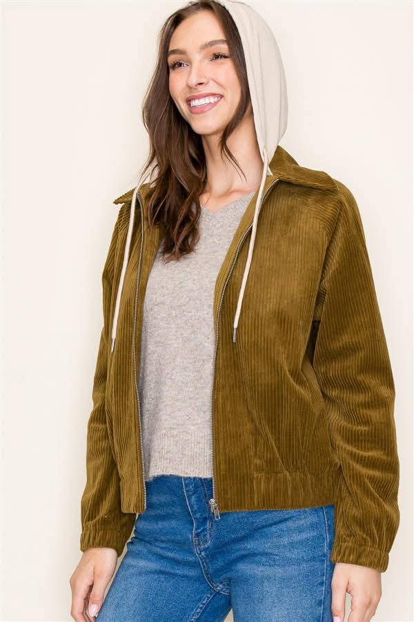 Camron olive corduroy jacket small left