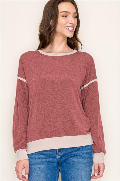 Reece rust knit top small to xl