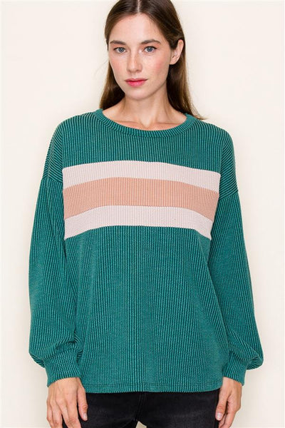 Carmen ribbed pullover small to xl