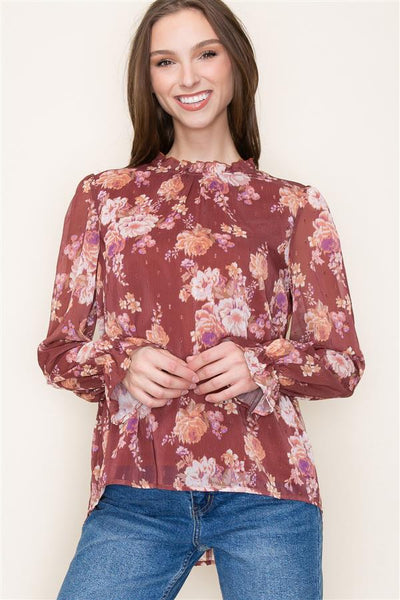 Sonja marsalla floral blouse small to large