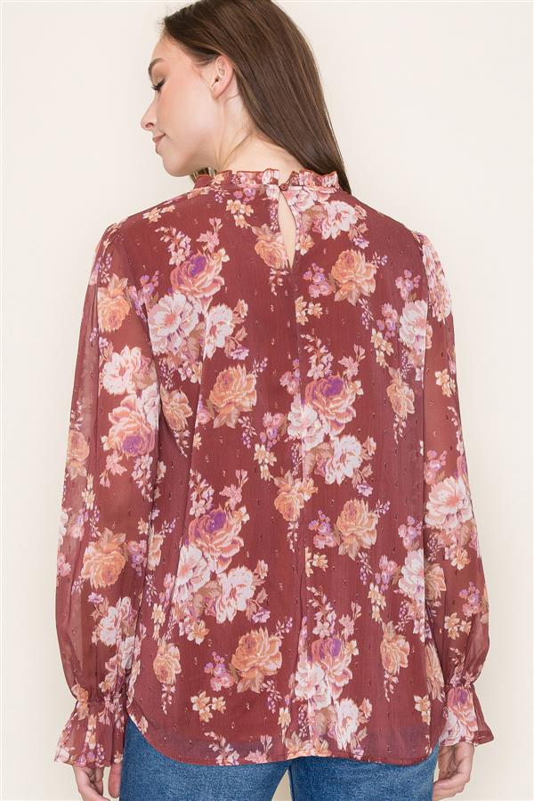 Sonja marsalla floral blouse small to large