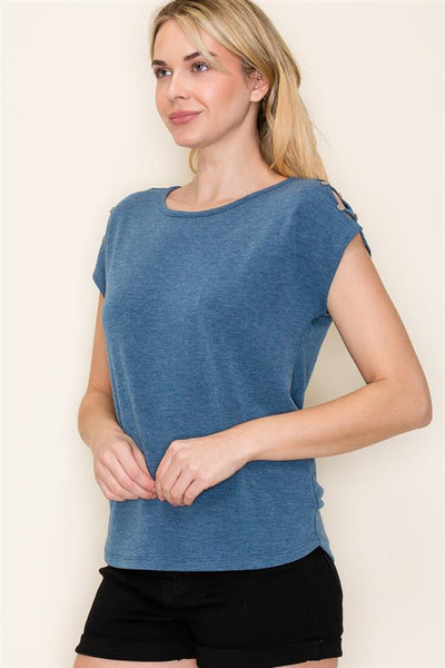 Aiden teal  cut out sleeve top small to xl