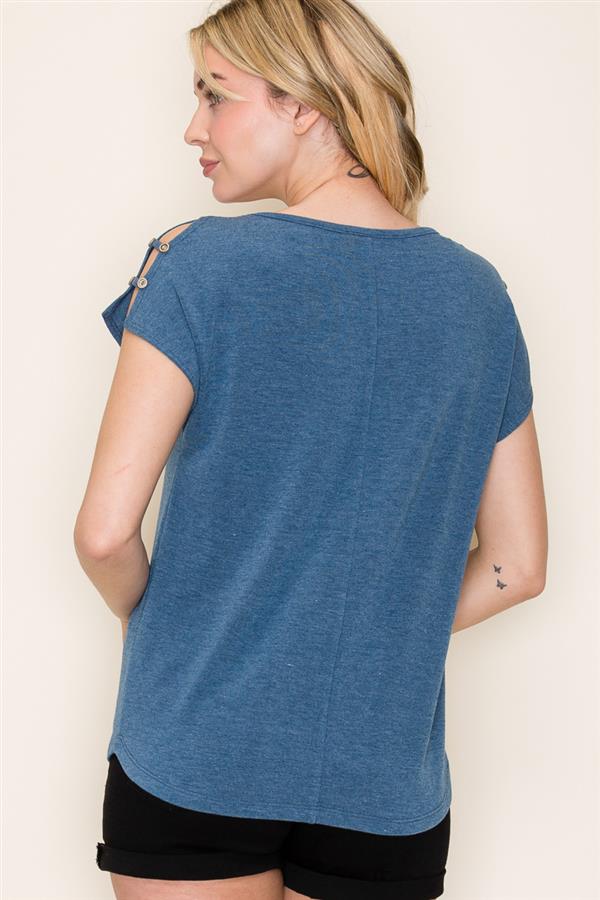 Aiden light rust cut out sleeve top small to xl