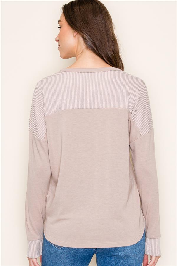 Alice taupe fabric blocked top small to xl
