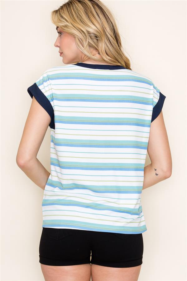 Anita Blue stripe top small to xl