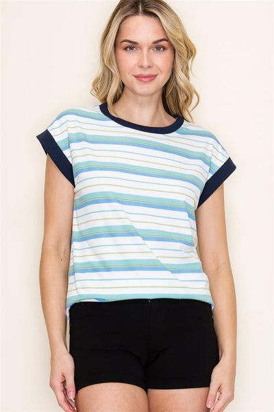 Anita Blue stripe top small to xl