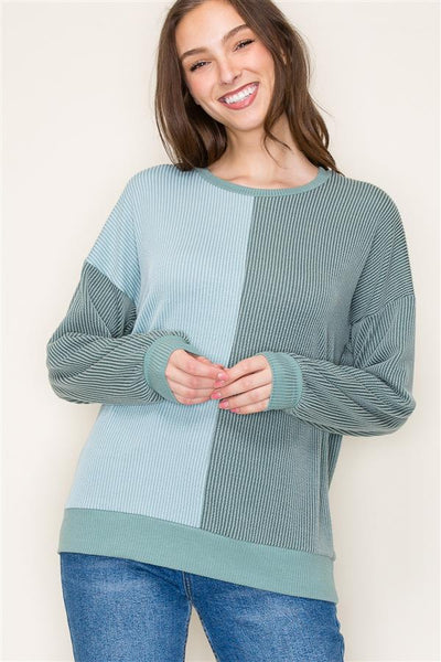 Molly olive colorblock pullover small to XL