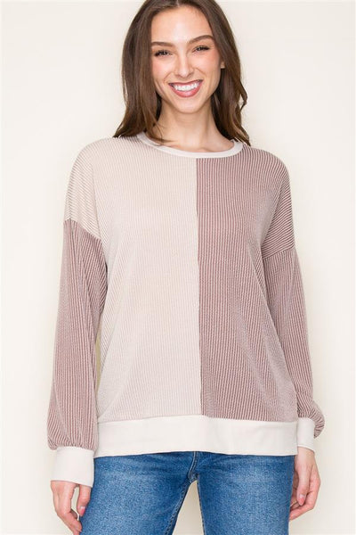 Molly mocha colorblock pullover small to XL