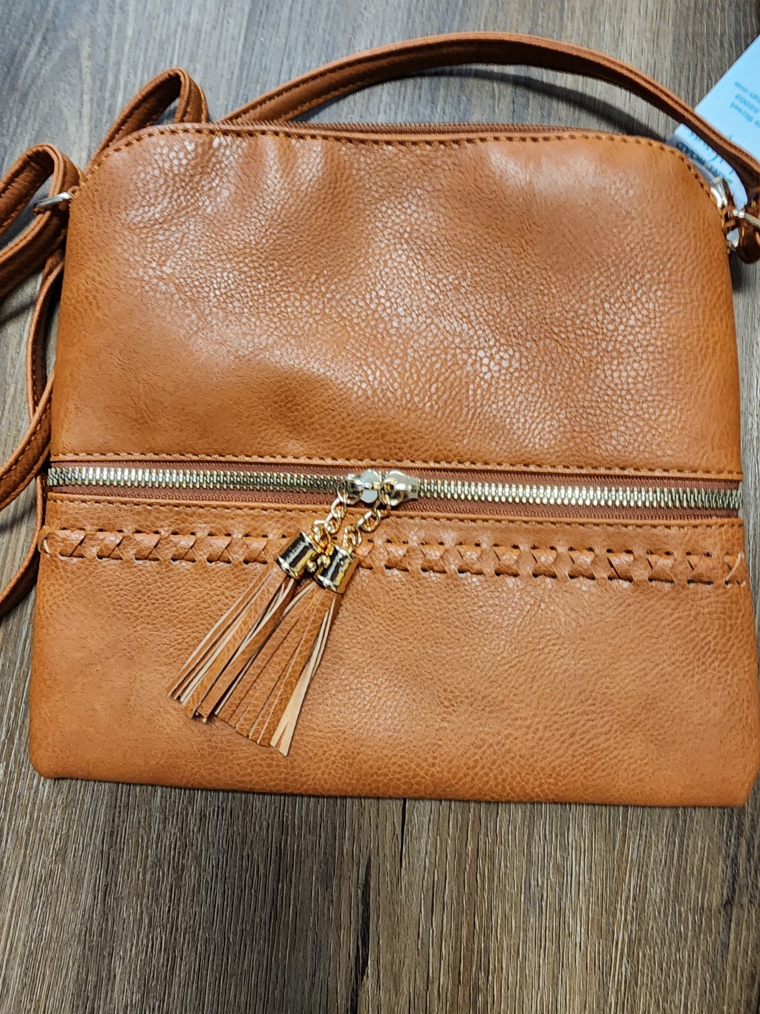 Tassle zipper light brown  crossbody bags