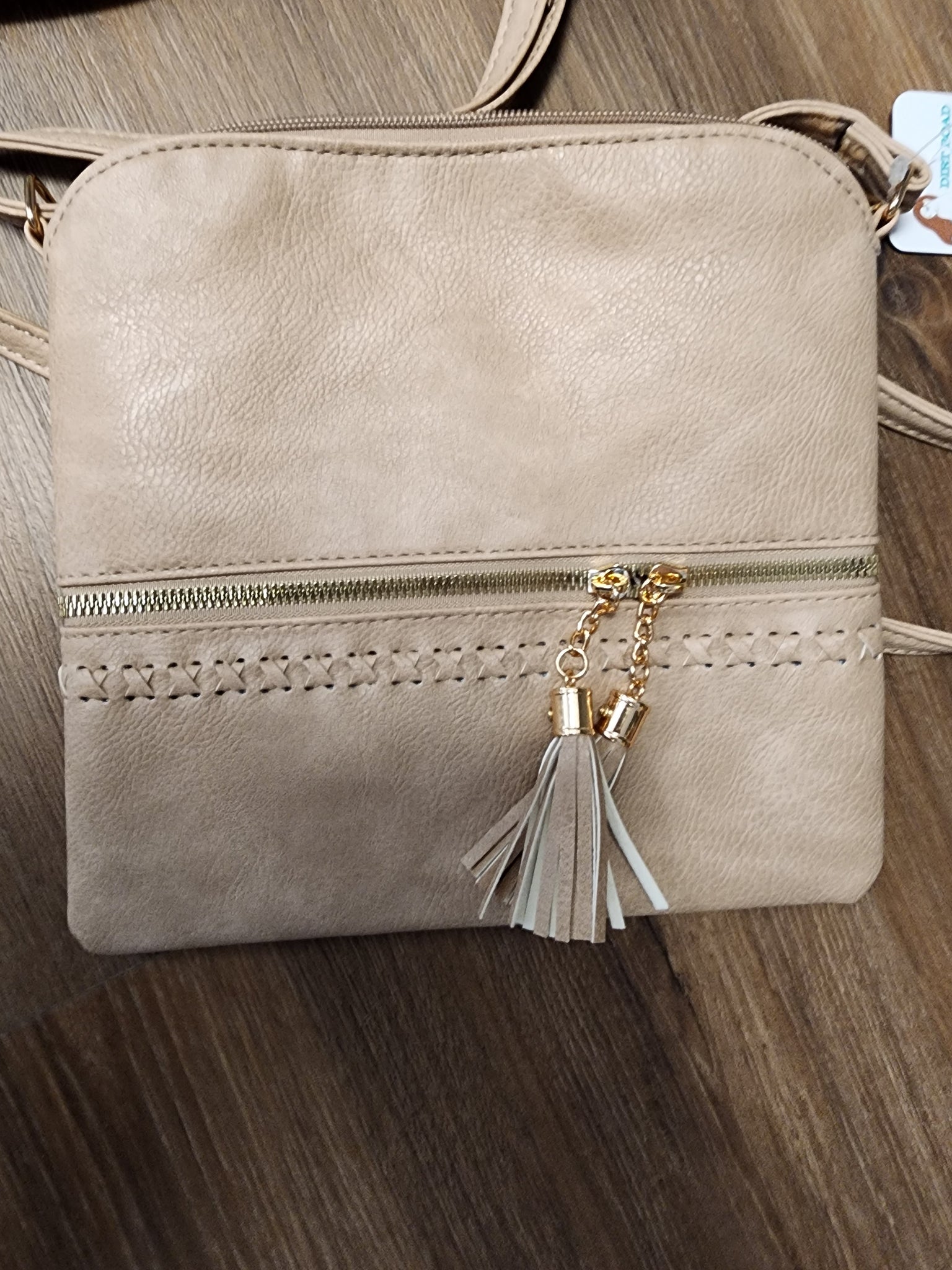 Tassle zipper light brown  crossbody bags