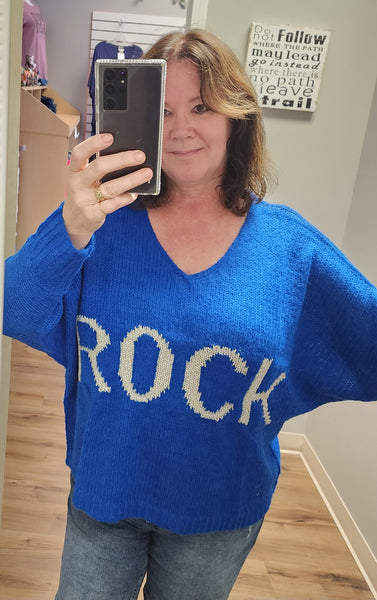 Rock electric blue oversized sweater