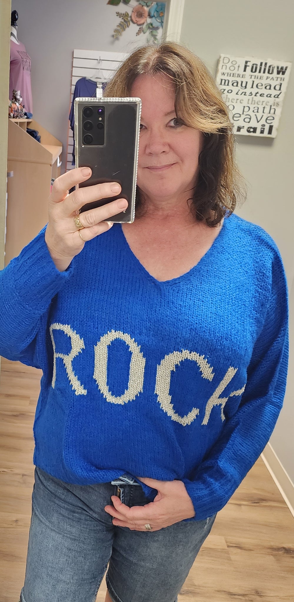 Rock electric blue oversized sweater