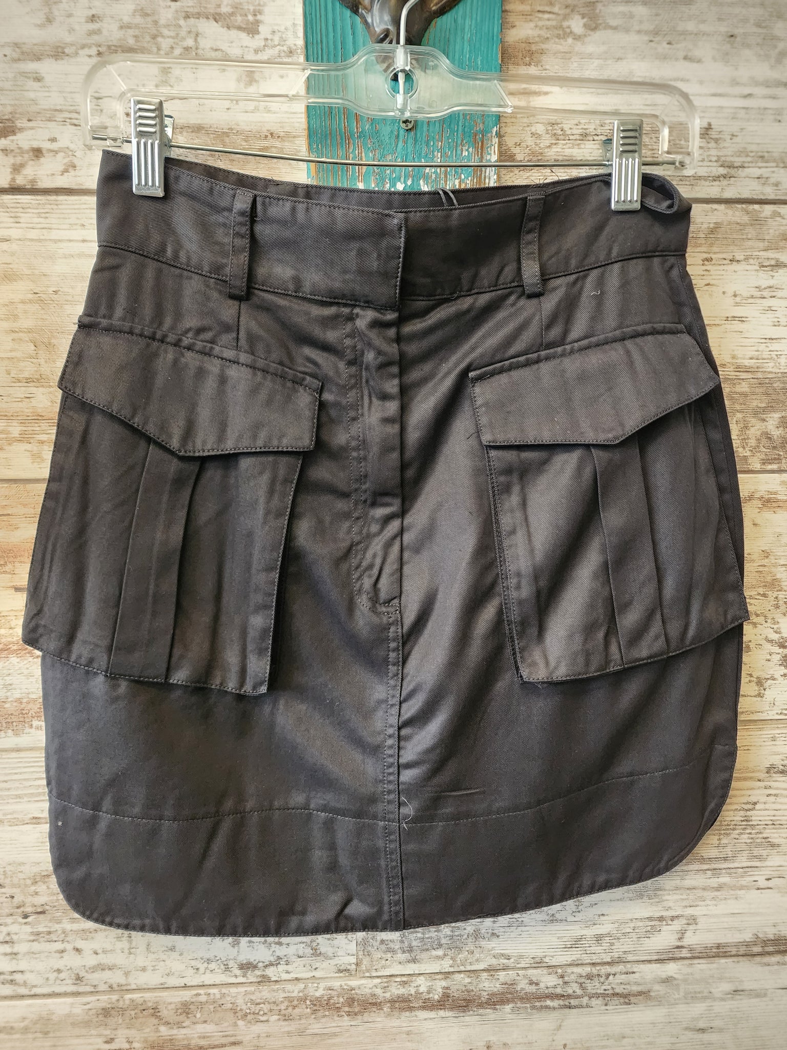 Staci black cargo skirt