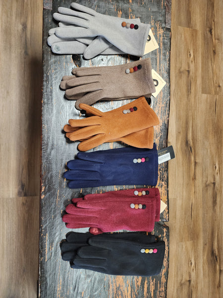 Button detail gloves