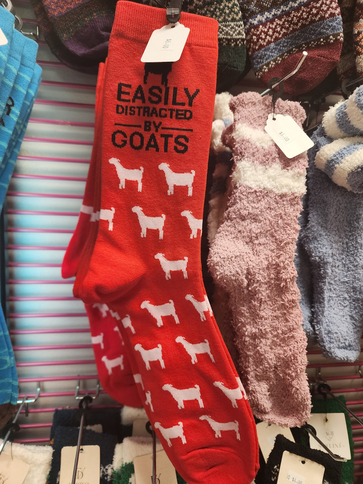 Goat print tube socks