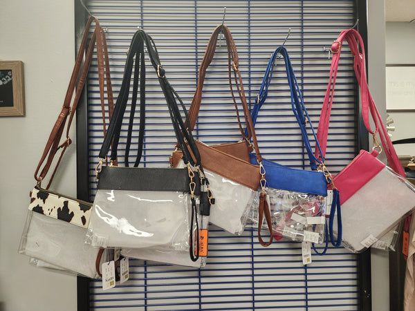 Clear crossbody wristlet bags