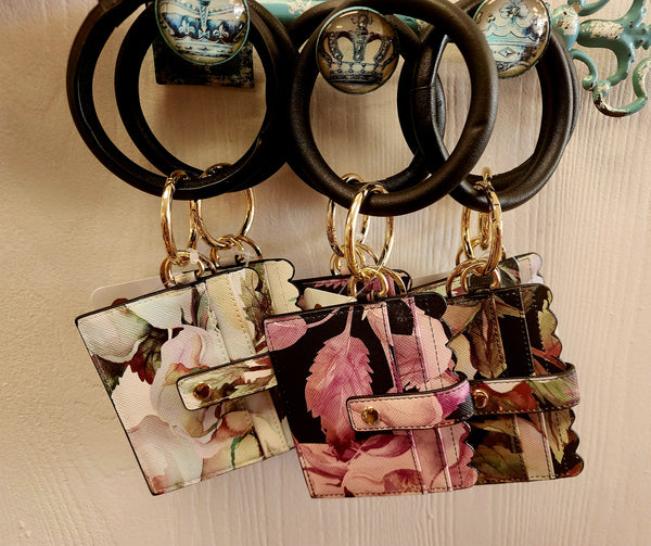Floral bracelet flat wallet