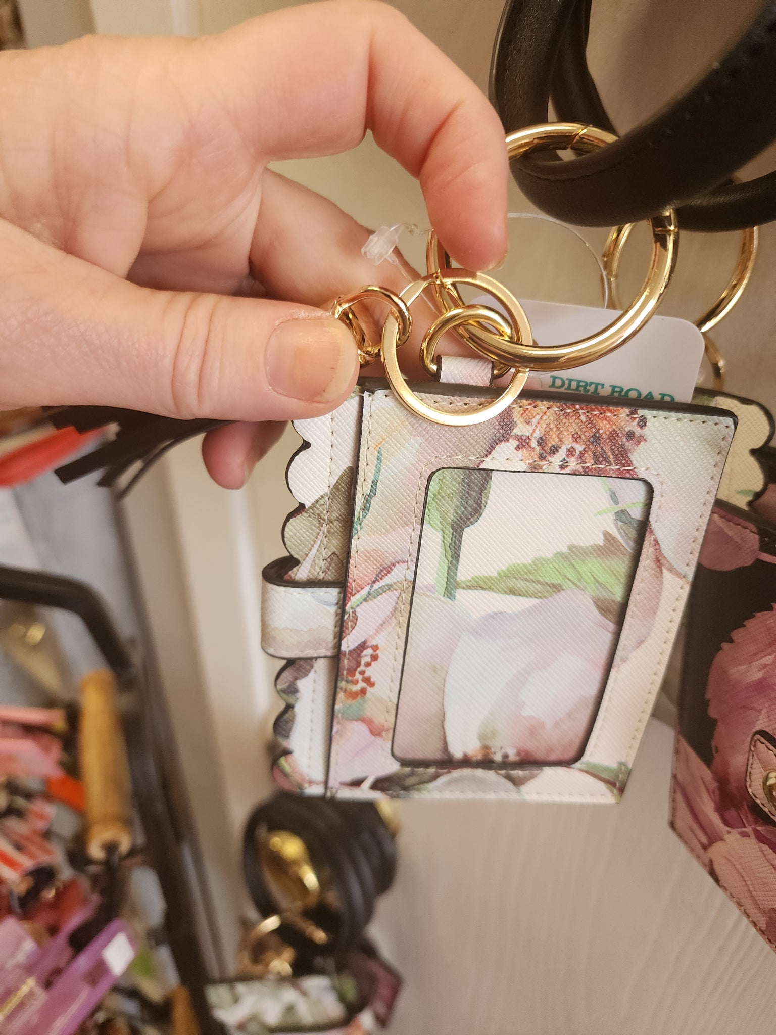 Floral bracelet flat wallet
