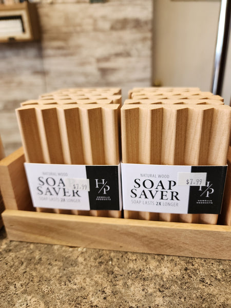 Natural wood soap saver