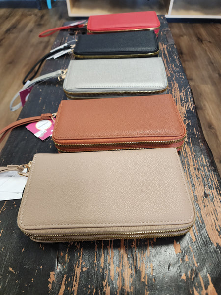 Double zip wallets various