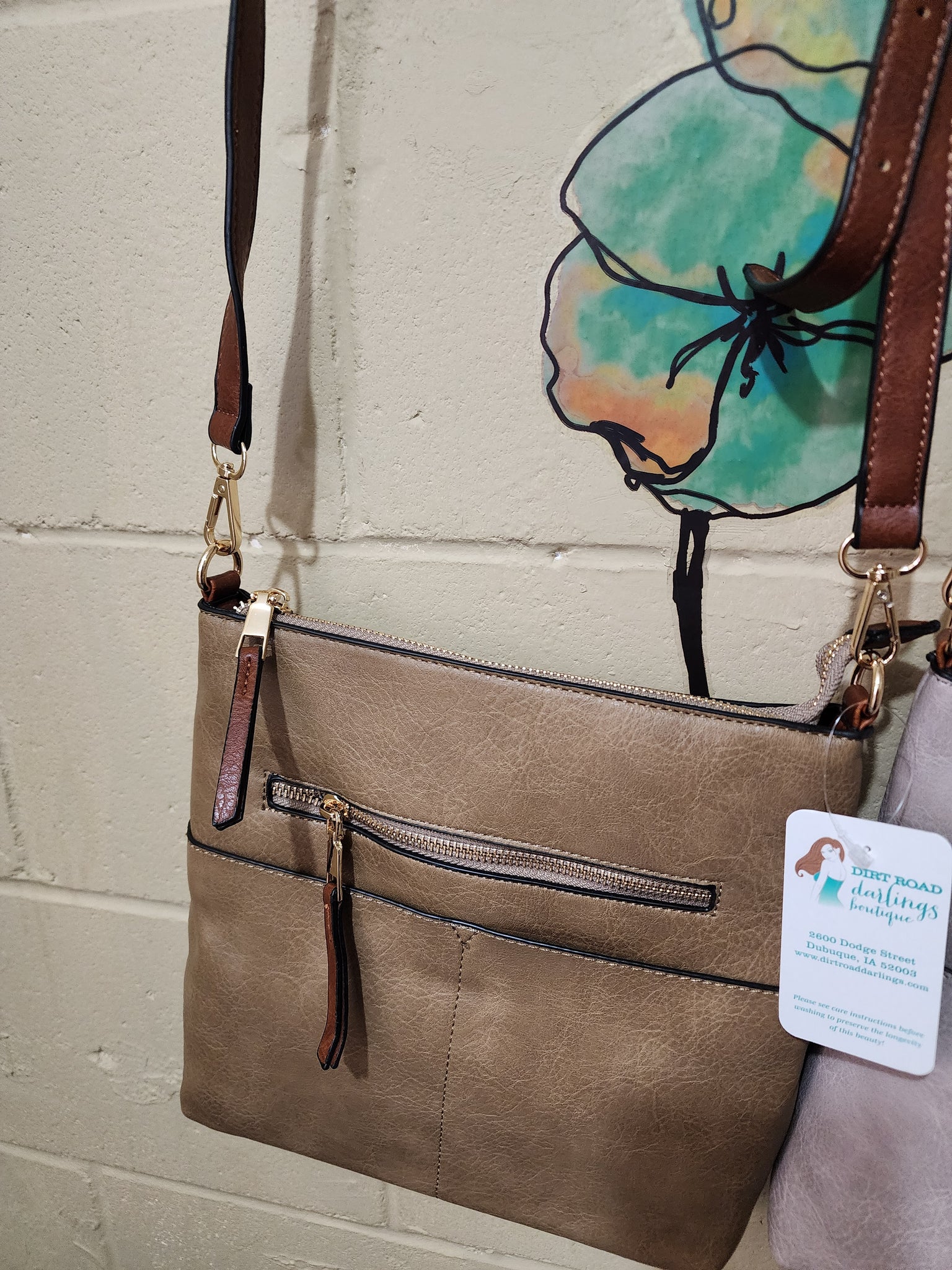 Open pockets crossbody