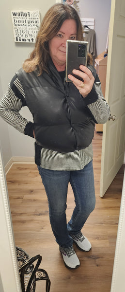 Evan faux leather vest