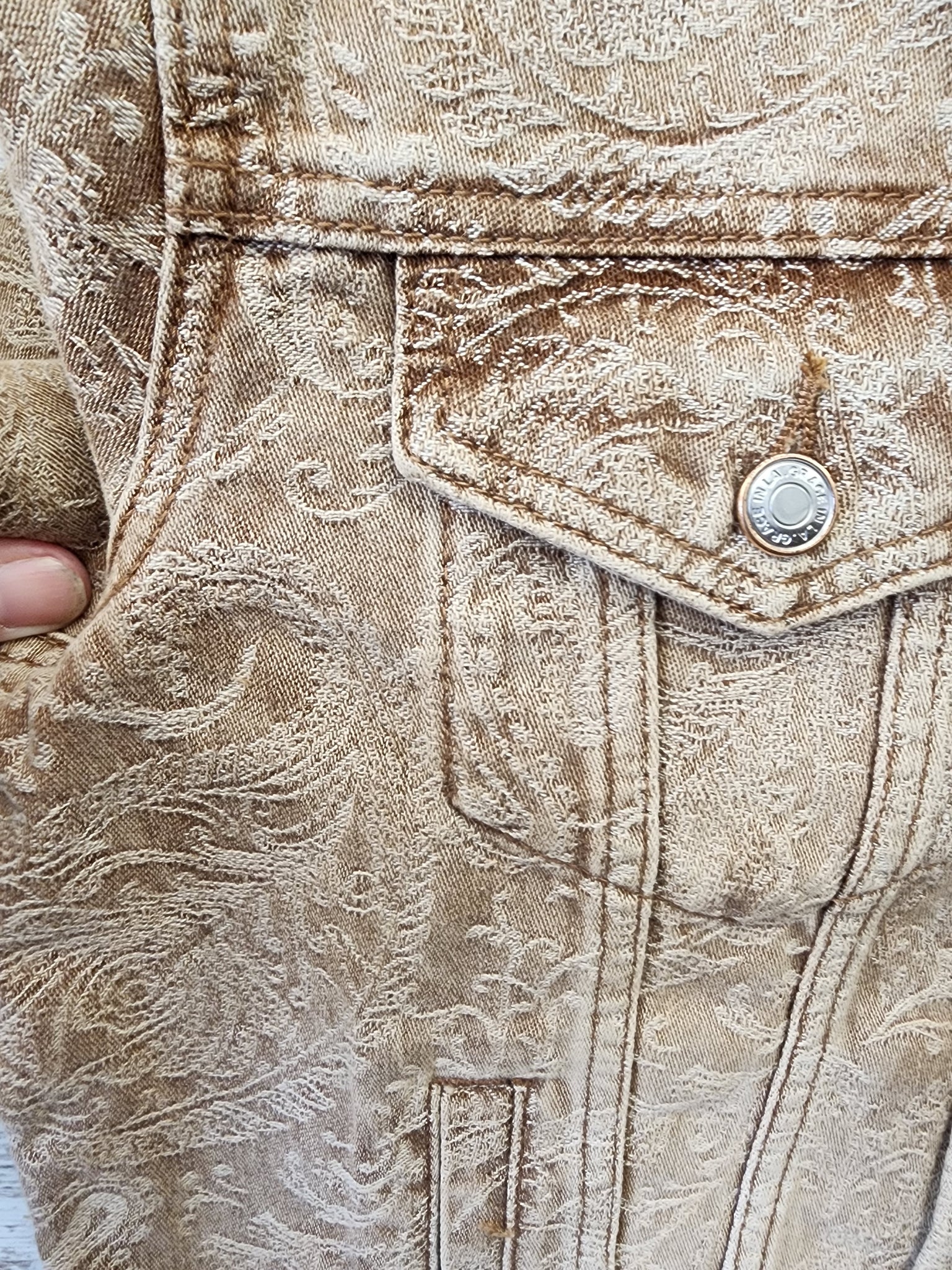 Grace tan Jacquard Jacket Small to XL