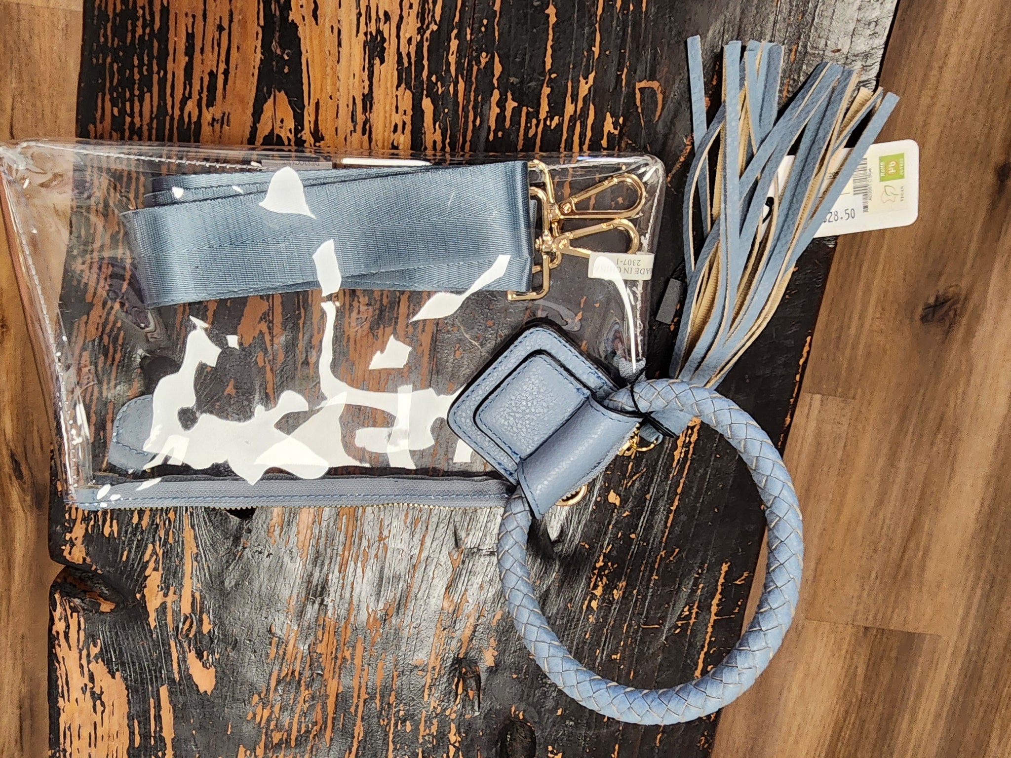 Clear bracelet wristlet bags with crossbody strap