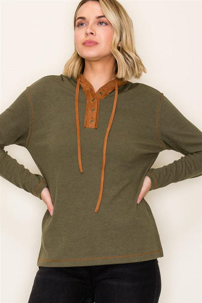 Drew various suede contrast hoodiessmall to xl
