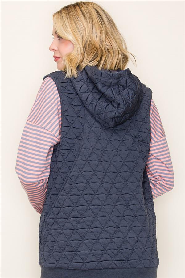 Janie zip front hoodie vest small to xl