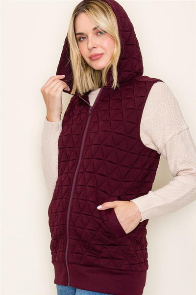 Janie zip front hoodie vest small to xl