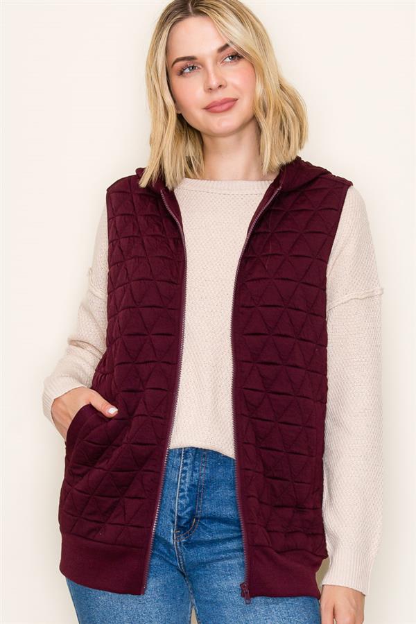 Janie zip front hoodie vest small to xl