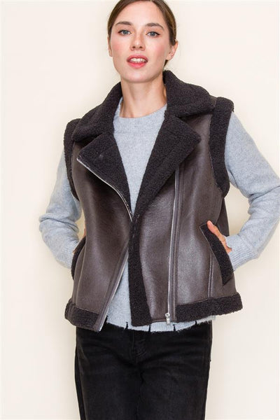 Rylan sherpa trim vest