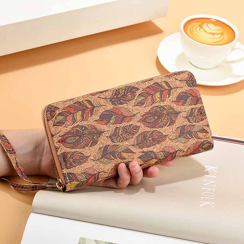 Print soft single zip wallet