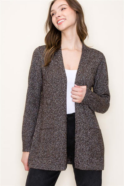 Robin dark brown open cardigan small to xl