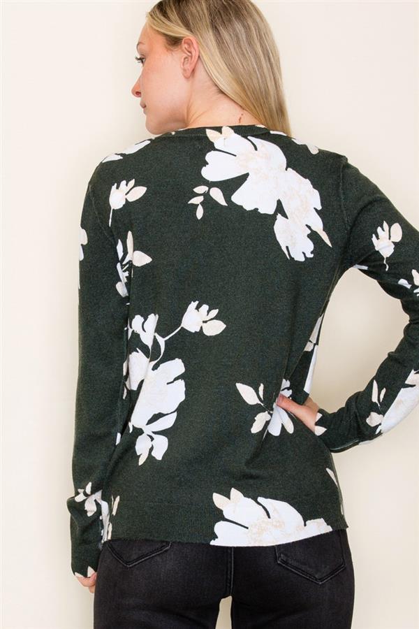 Julia green floral sweater small to xl