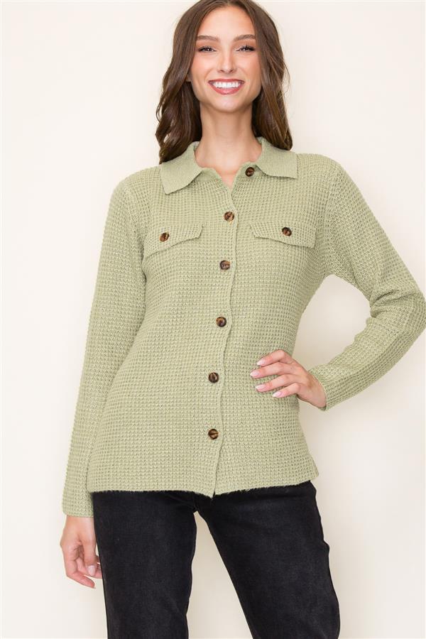 Sage button front cardigan small to XL