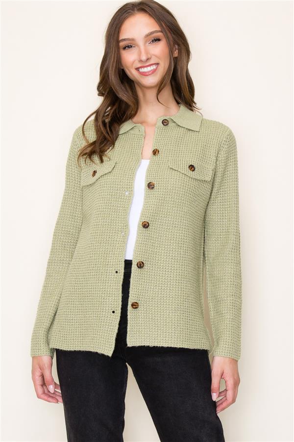 Sage button front cardigan small to XL