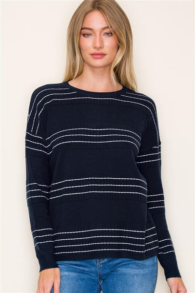 Marti dark navy light weight sweater small to XL