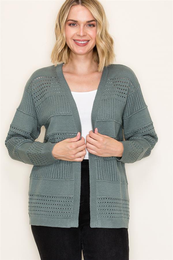 Marla pointelle cardigan various colors  small to xl