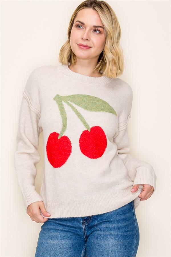 Cherry Pickin sweater small to xl