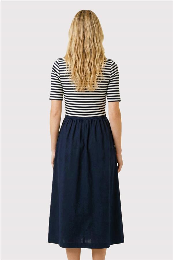 Kathrine navy stripe midi dress small to XL