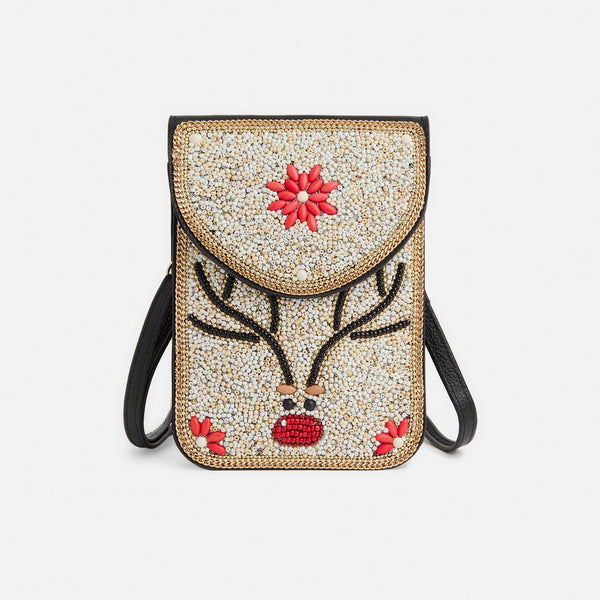 Beaded holiday crossbody