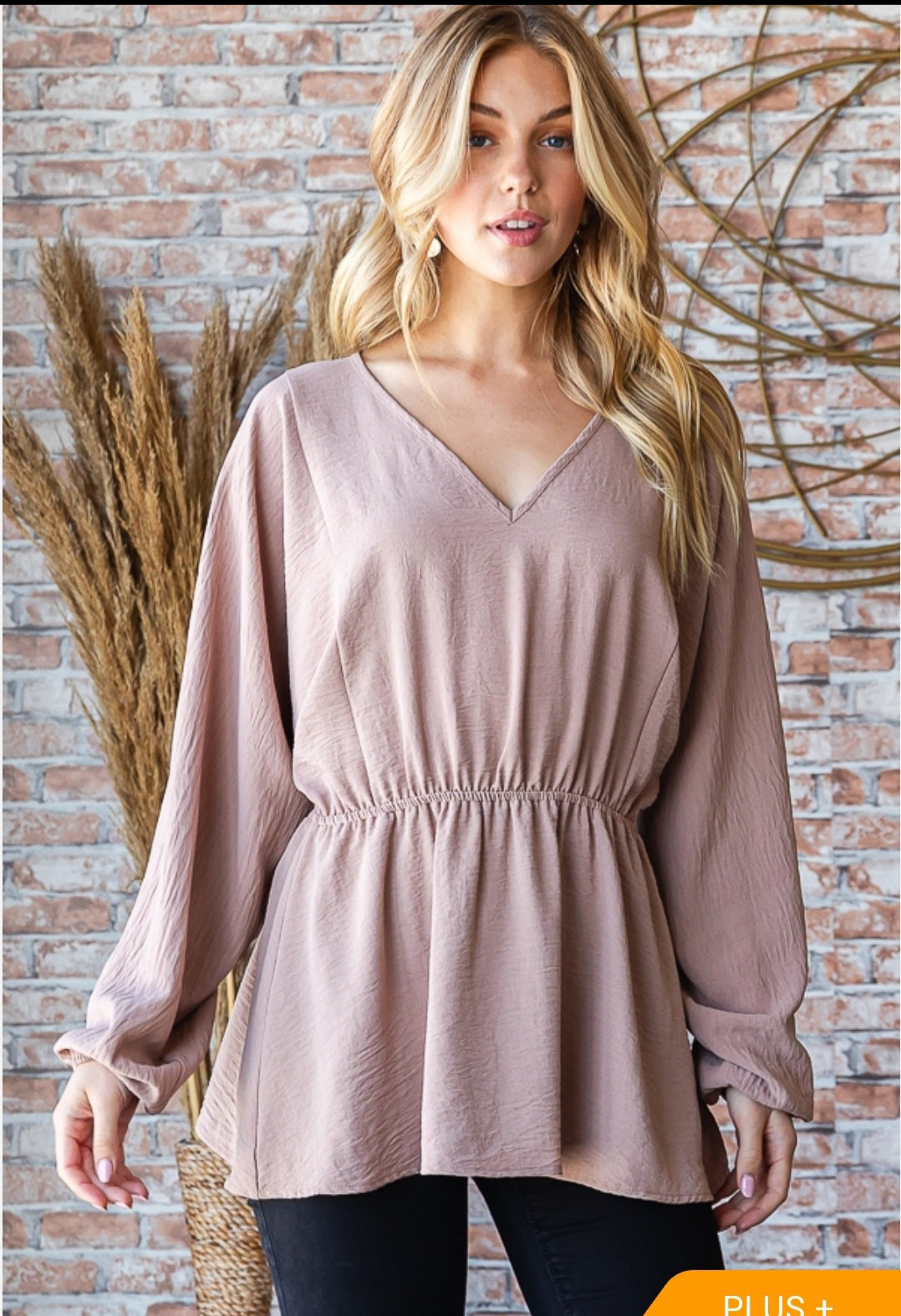 Plus Helen taupe top