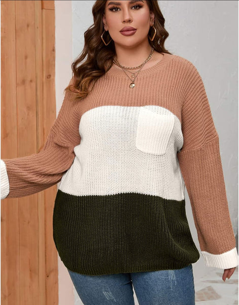 Plus Loni colorblock sweater 1xl to 2xl