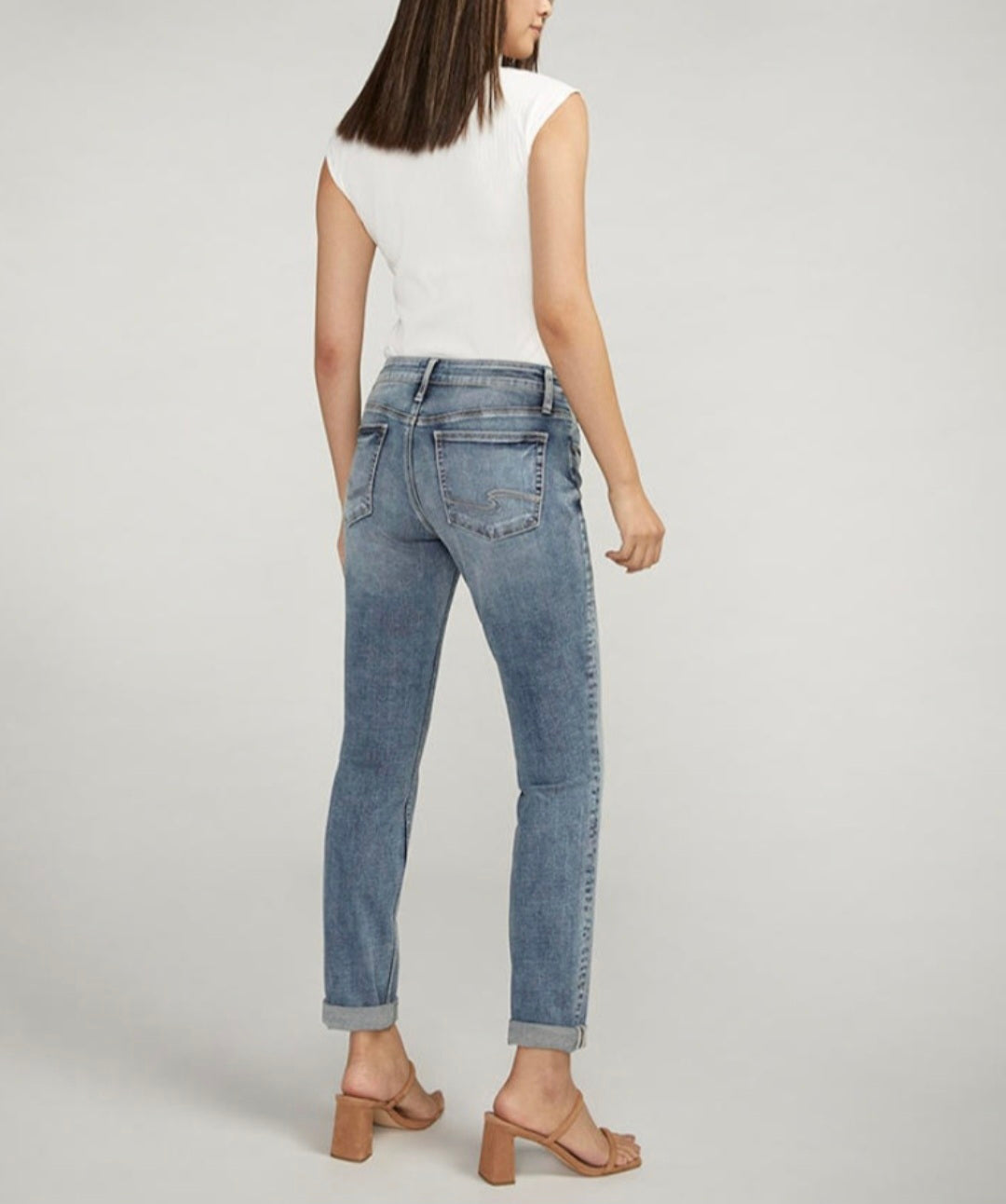 Boyfriend slim leg 29 inseam light wash