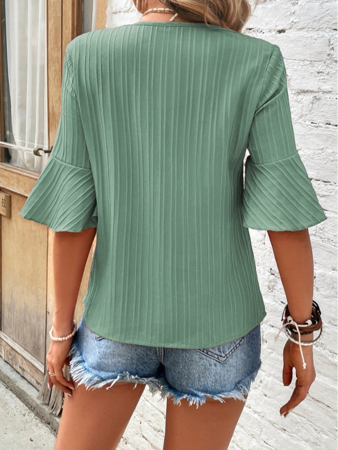 Carrie green blouse small to xl