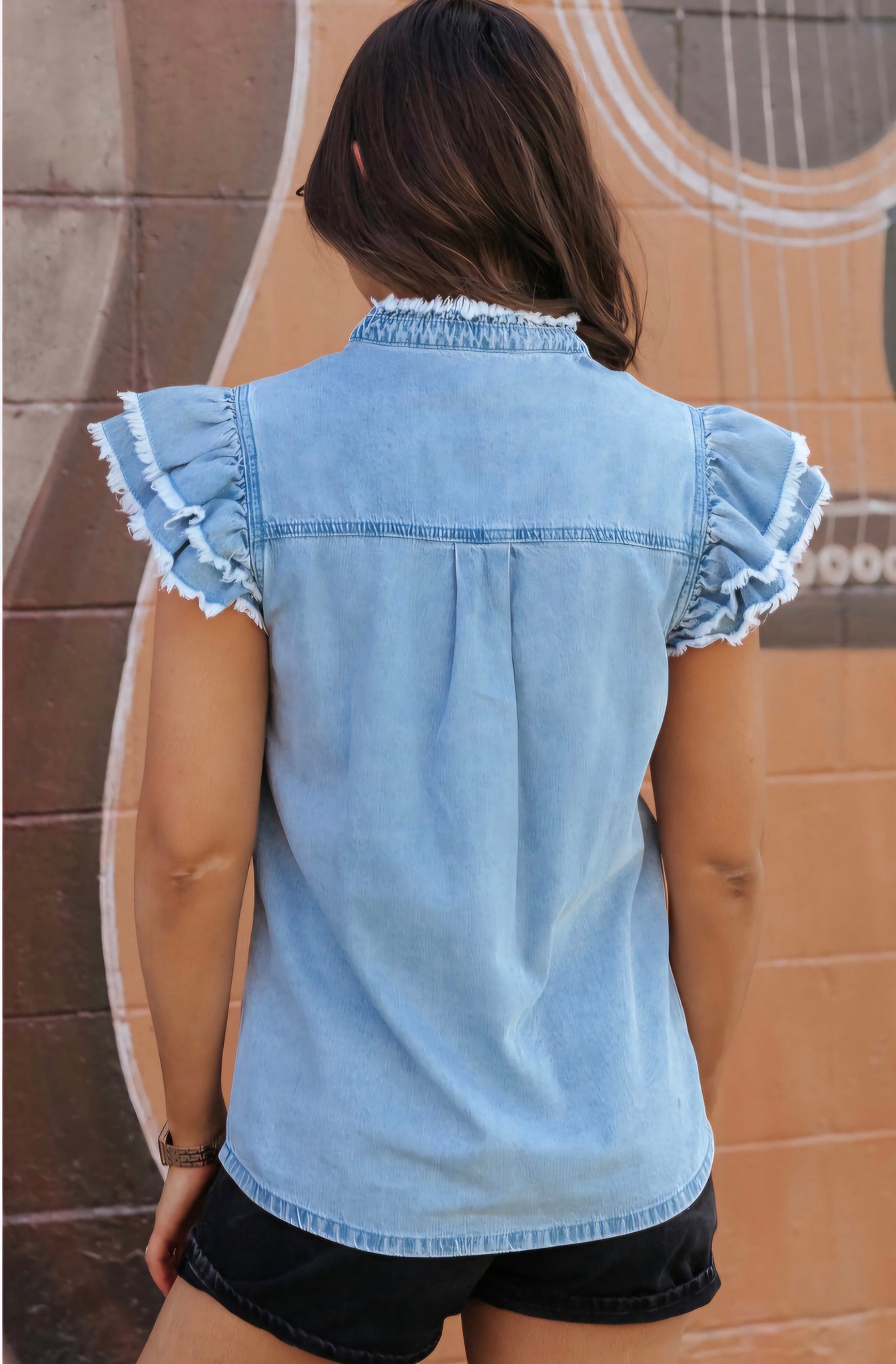 Cece denim top small to xl