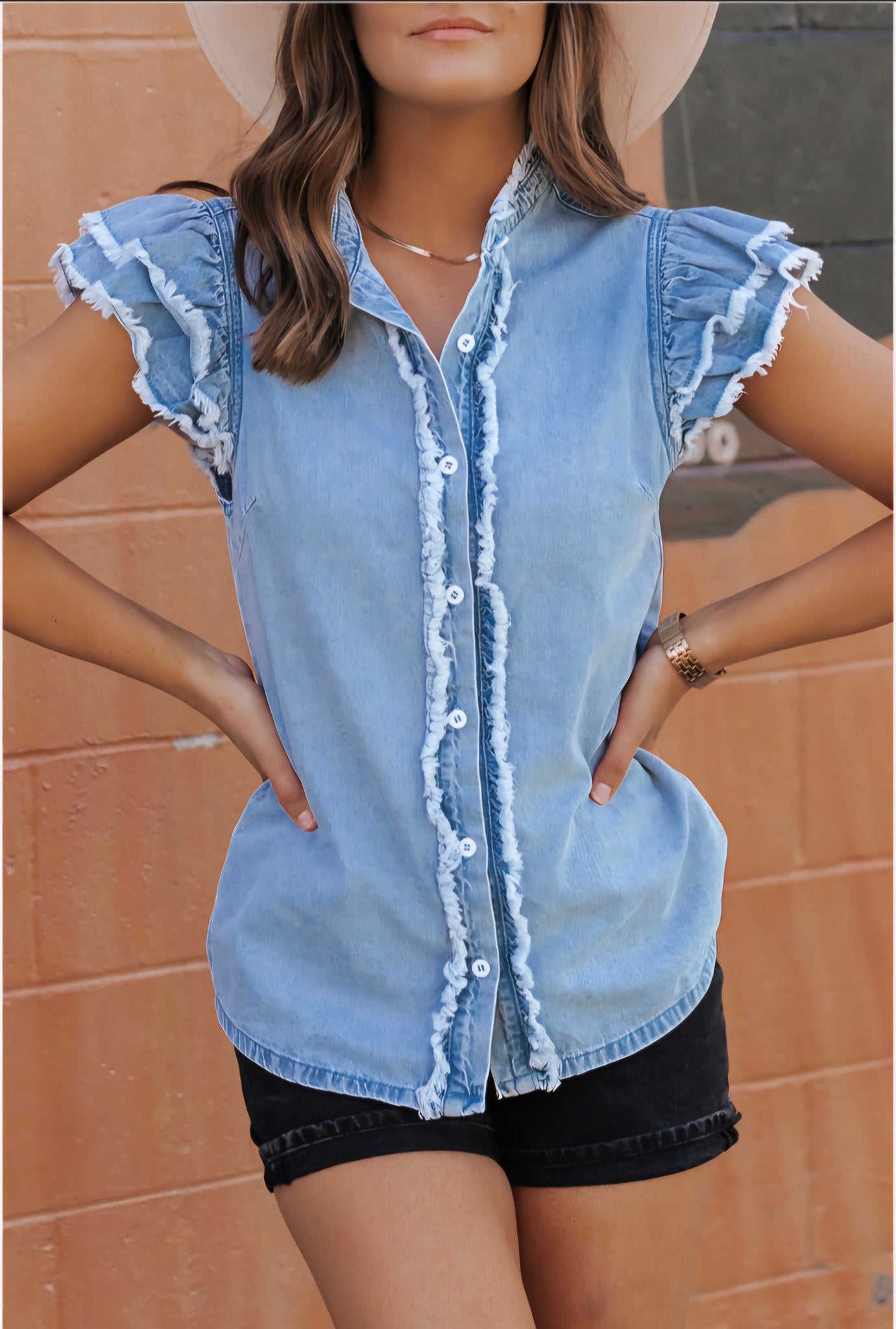 Cece denim top small to xl